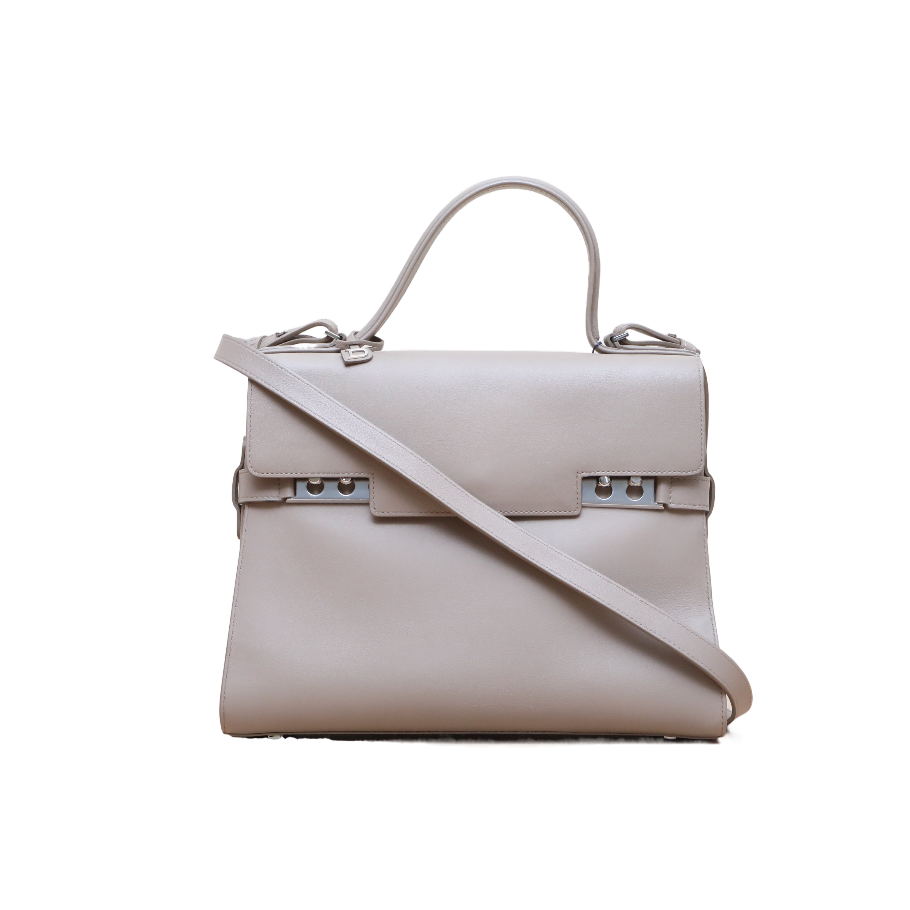 *DELVAUX Grey Sliver Hardware Tempete Large Size-Hana Vintage