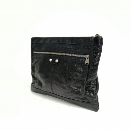 BALENCIAGA Black机车手拿包-Hana Vintage