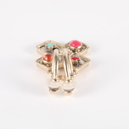 CHANEL Art Glass Pendant Single Side Ear Clip 17S Alloy-Hana Vintage