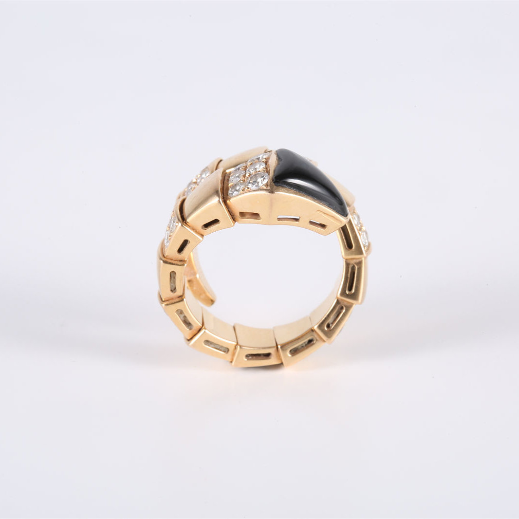 BVLGARI Rose Gold SERPENTI Snake Ring with Diamonds 18K 18K Rose Gold,Diamond-Hana Vintage