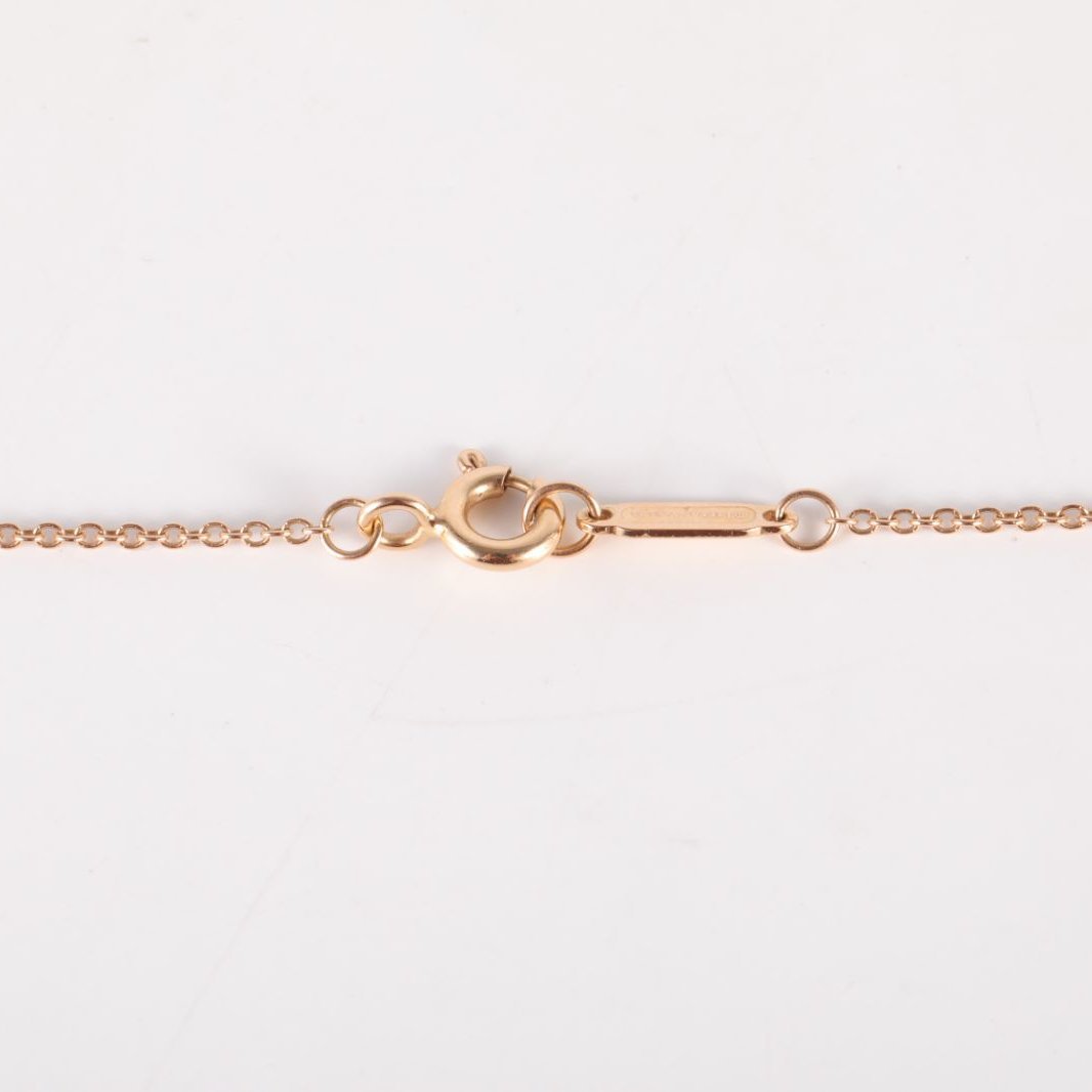 *TIFFANY&CO Tiffany T Smile Necklace Small Size Full Diamonds 18K Rose Gold,Diamond