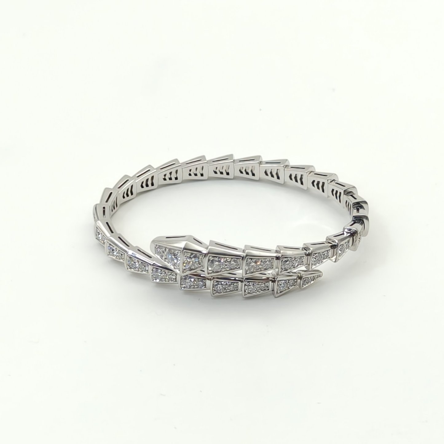 BVLGARI Serpenti 18K Gold Diamond Bracelet Narrow Version 18K White Gold,Diamond-Hana Vintage
