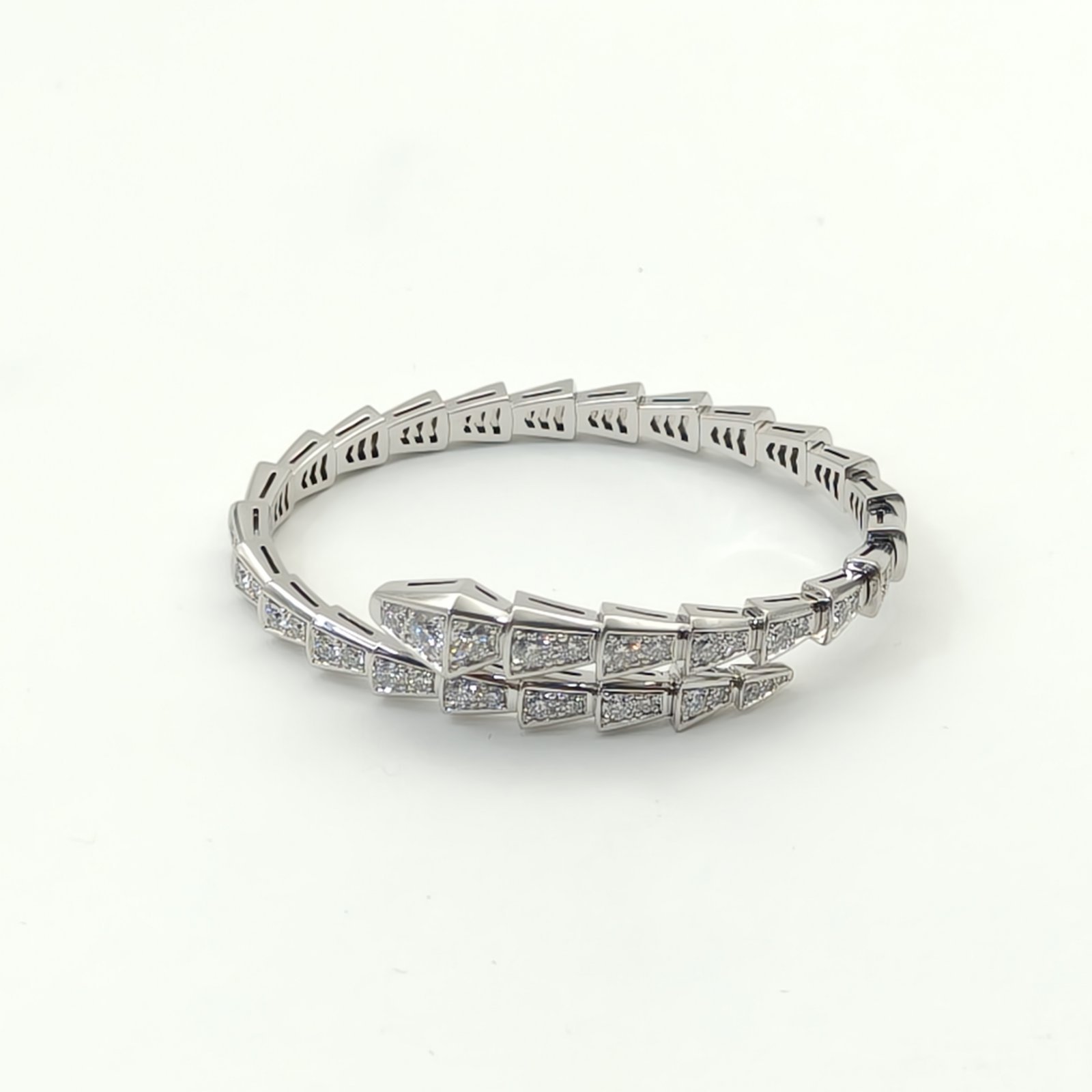 BVLGARI Serpenti 18K Gold Diamond Bracelet Narrow Version 18K White Gold,Diamond-Hana Vintage
