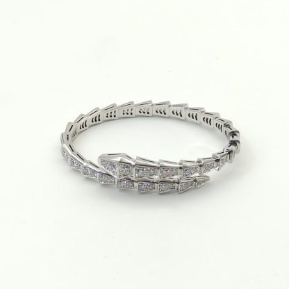 BVLGARI Serpenti 18K Gold Diamond Bracelet Narrow Version 18K White Gold,Diamond-Hana Vintage