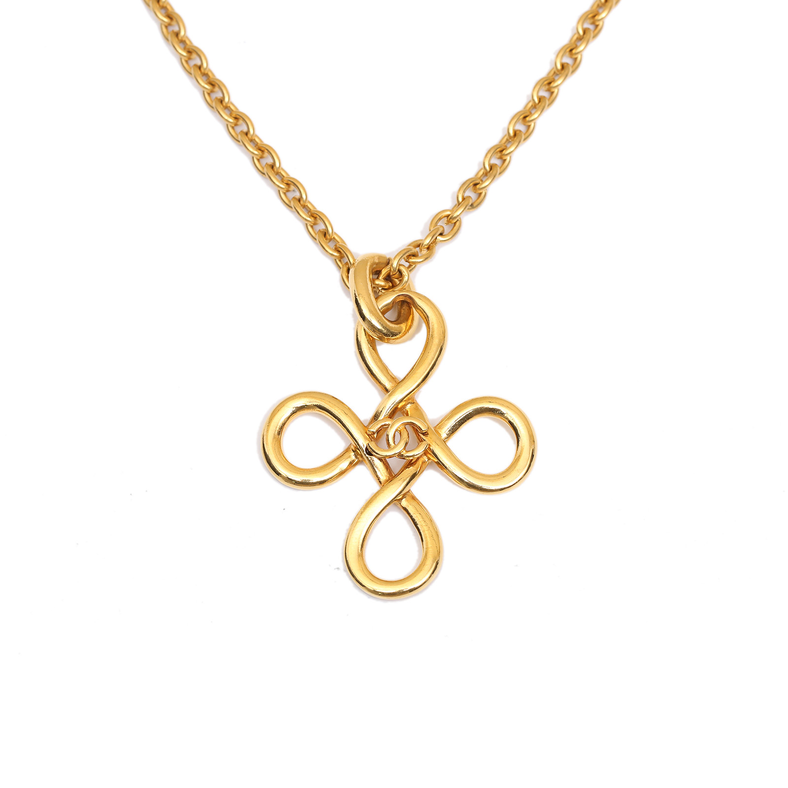 CHANEL Vintage Chinese knot necklace sweater chain Alloy-Hana Vintage