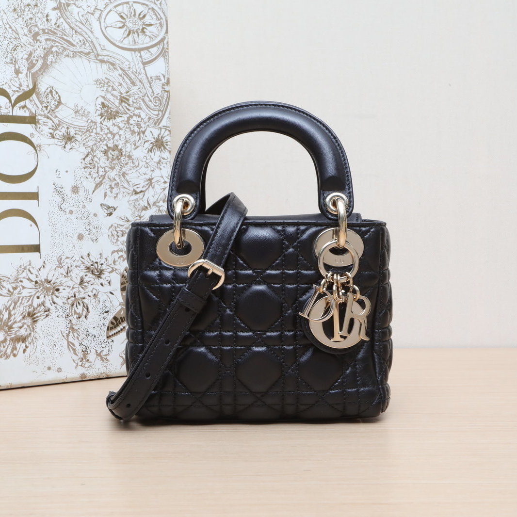 *DIOR Lady Dior Handbag, Three Compartments, houlder Strap-Hana Vintage