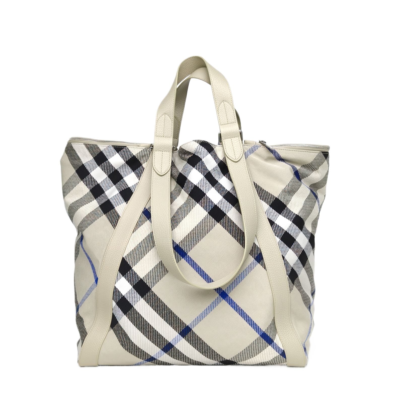 Burberry Burberry Check Canvas Sliver Hardware Tote Bag-Hana Vintage