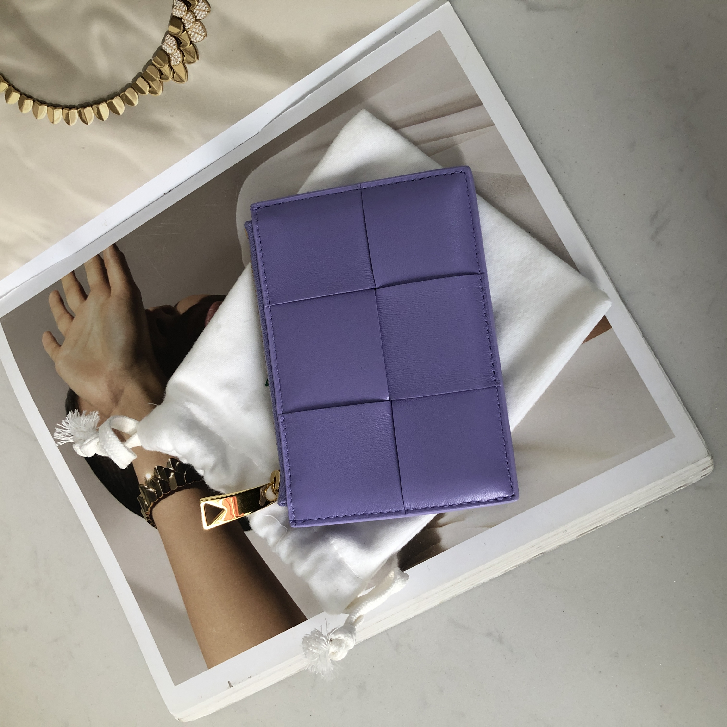 Bottega Veneta Card Case in Wisteria