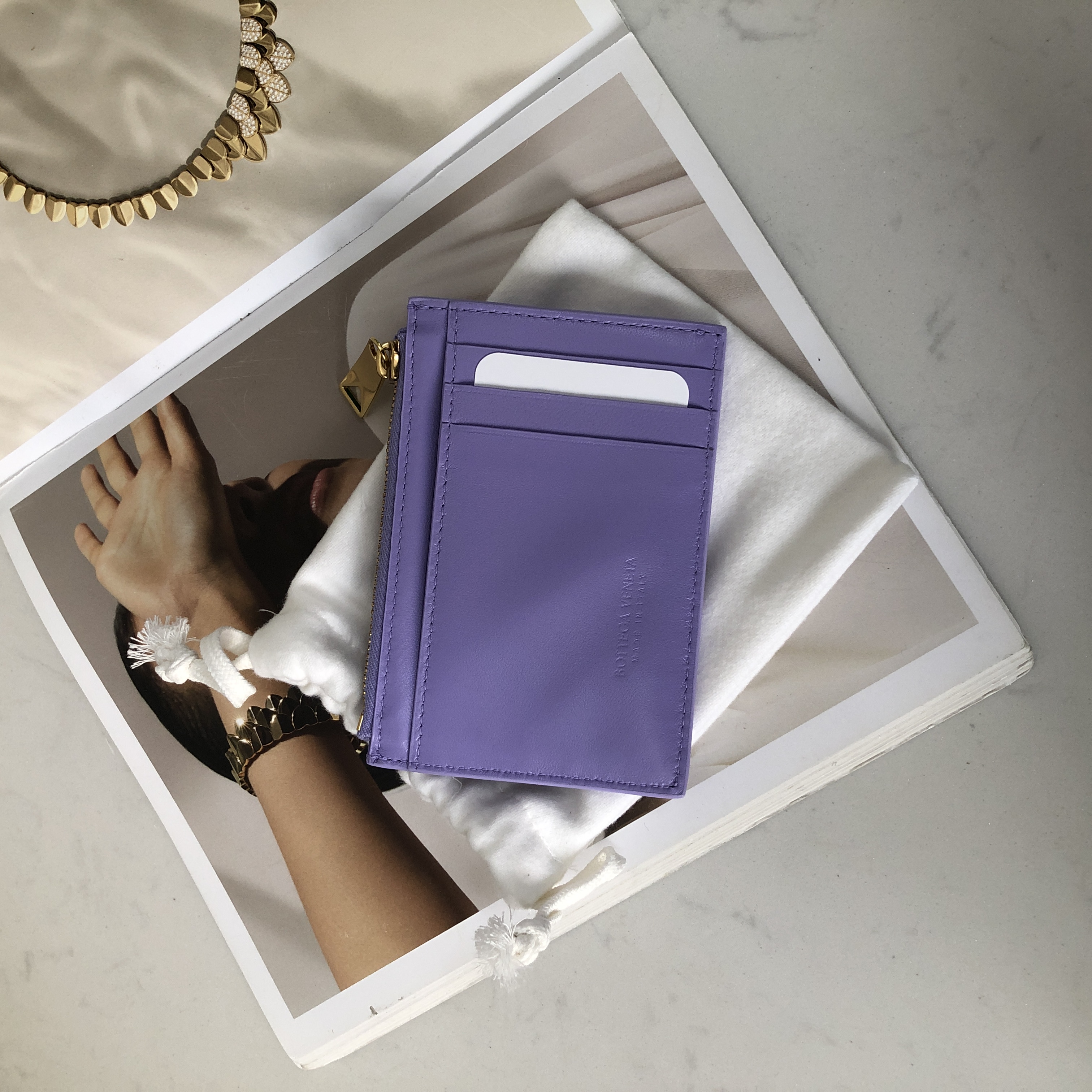 Bottega Veneta Card Case in Wisteria