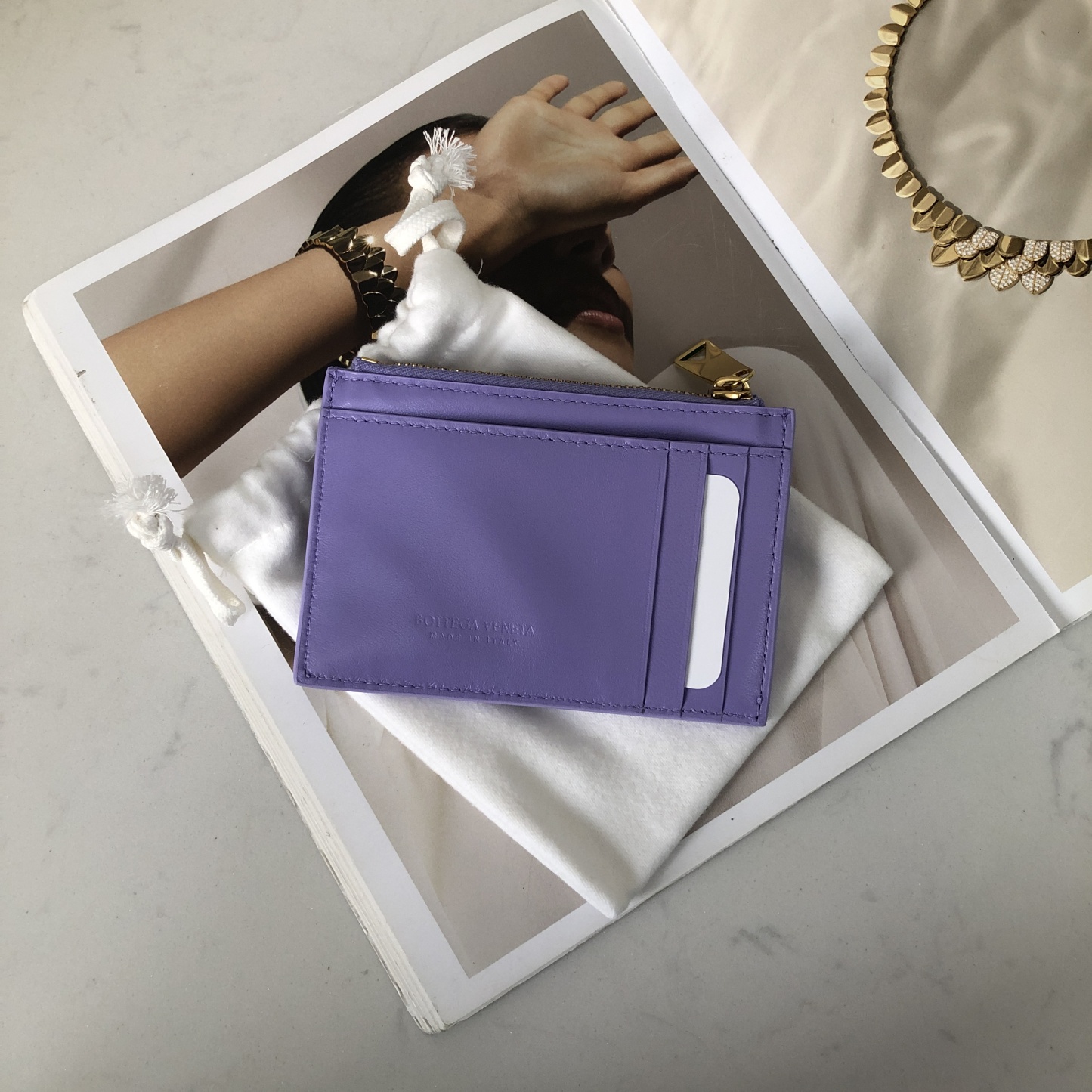Bottega Veneta Card Case in Wisteria