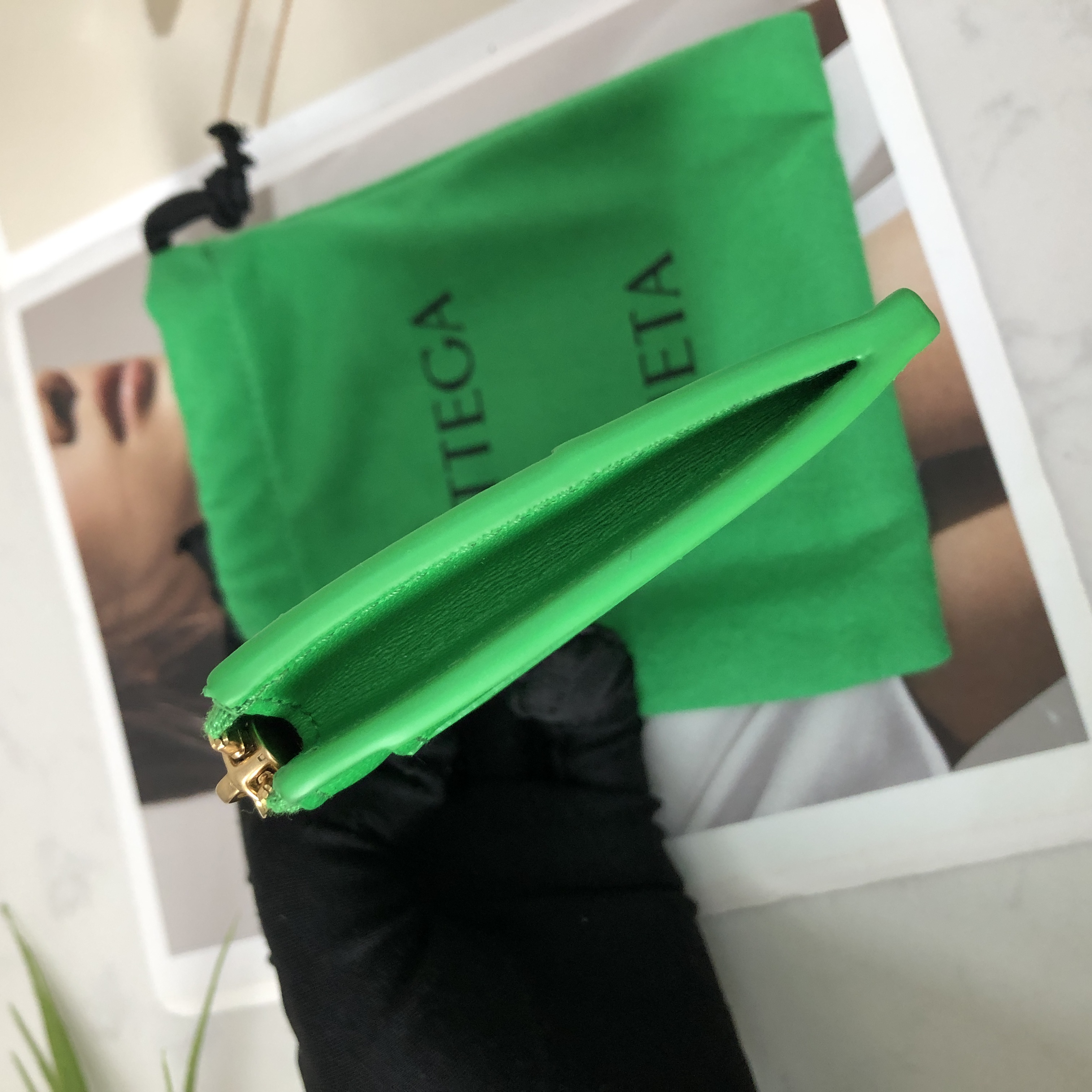 Bottega Veneta Card Case in Parrot Green