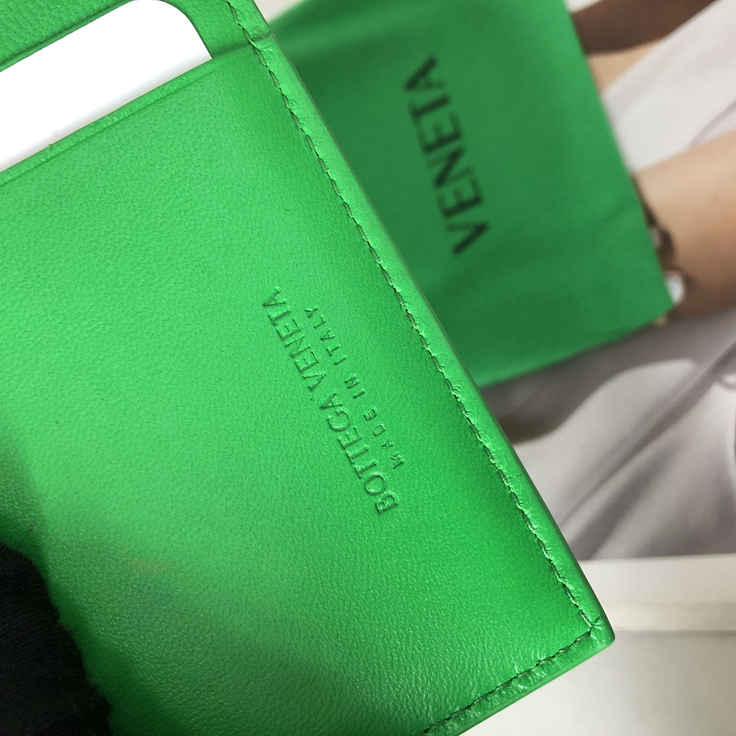 Bottega Veneta Card Case in Parrot Green