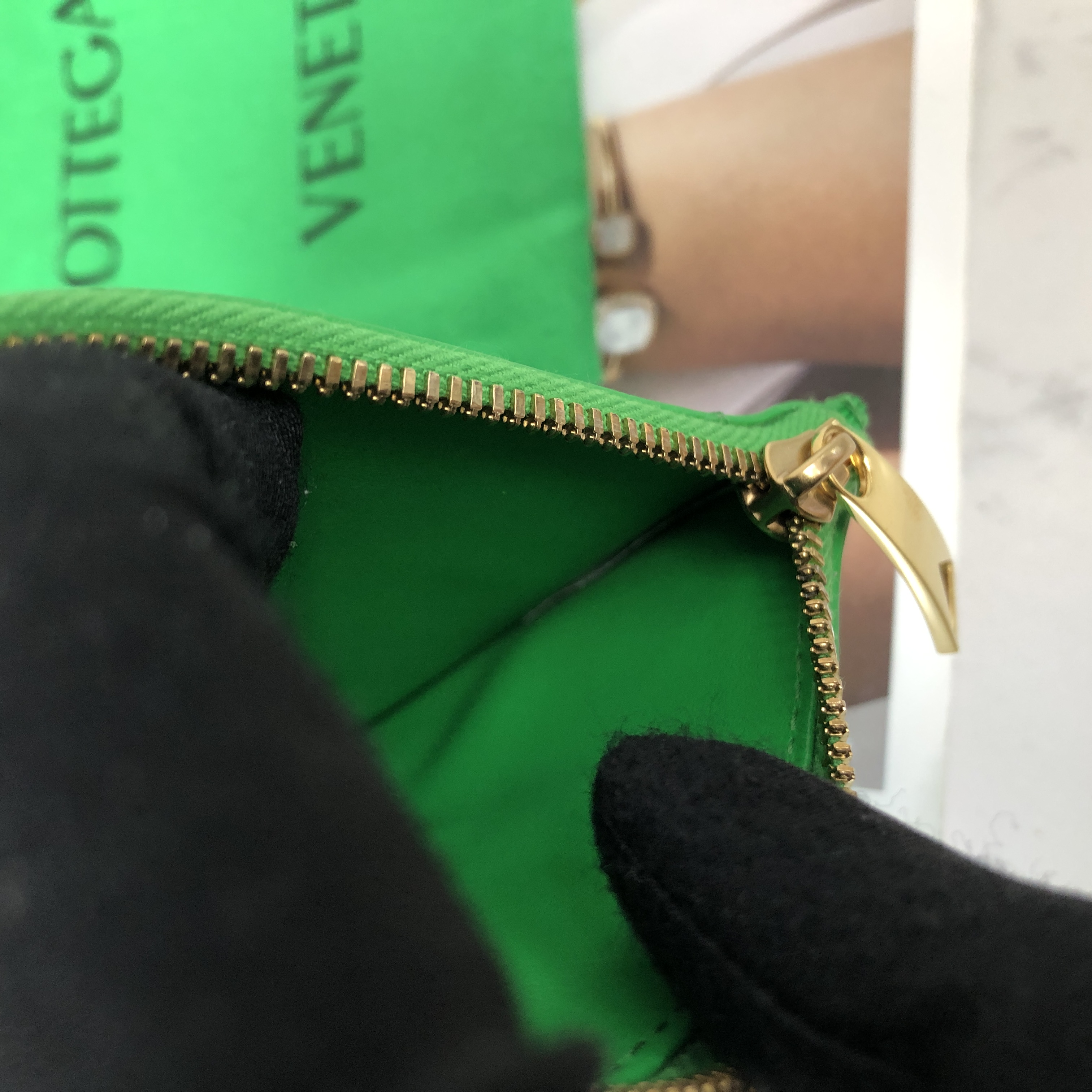 Bottega Veneta Card Case in Parrot Green