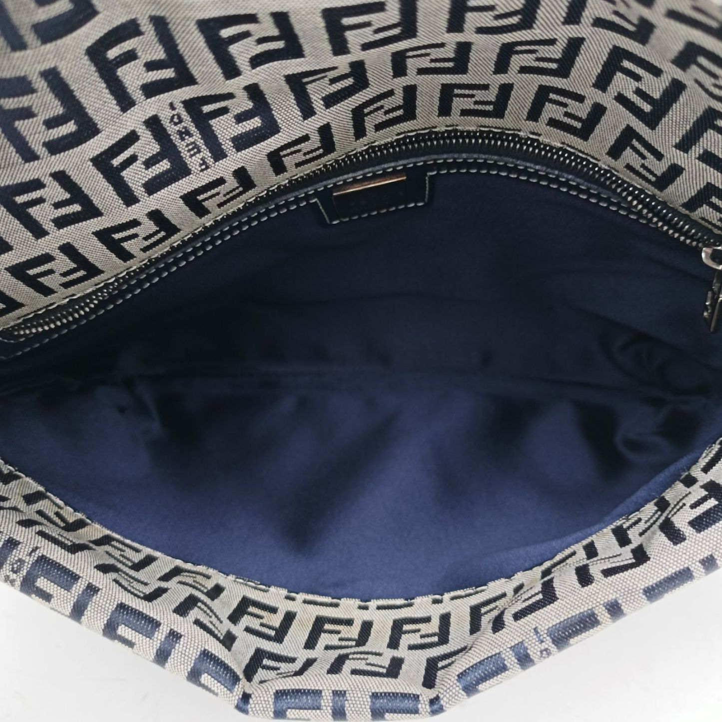 FENDI Monogram Canvas Sliver Hardware Vintage Shoulder Bag Flip Clutch-Hana Vintage
