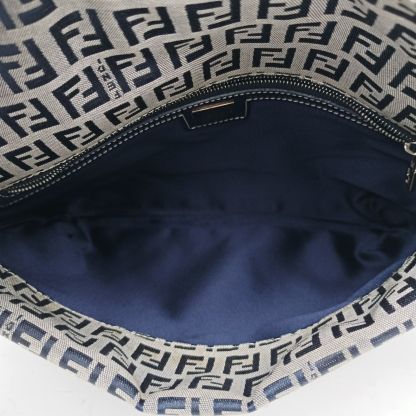 FENDI Monogram Canvas Sliver Hardware Vintage Shoulder Bag Flip Clutch-Hana Vintage