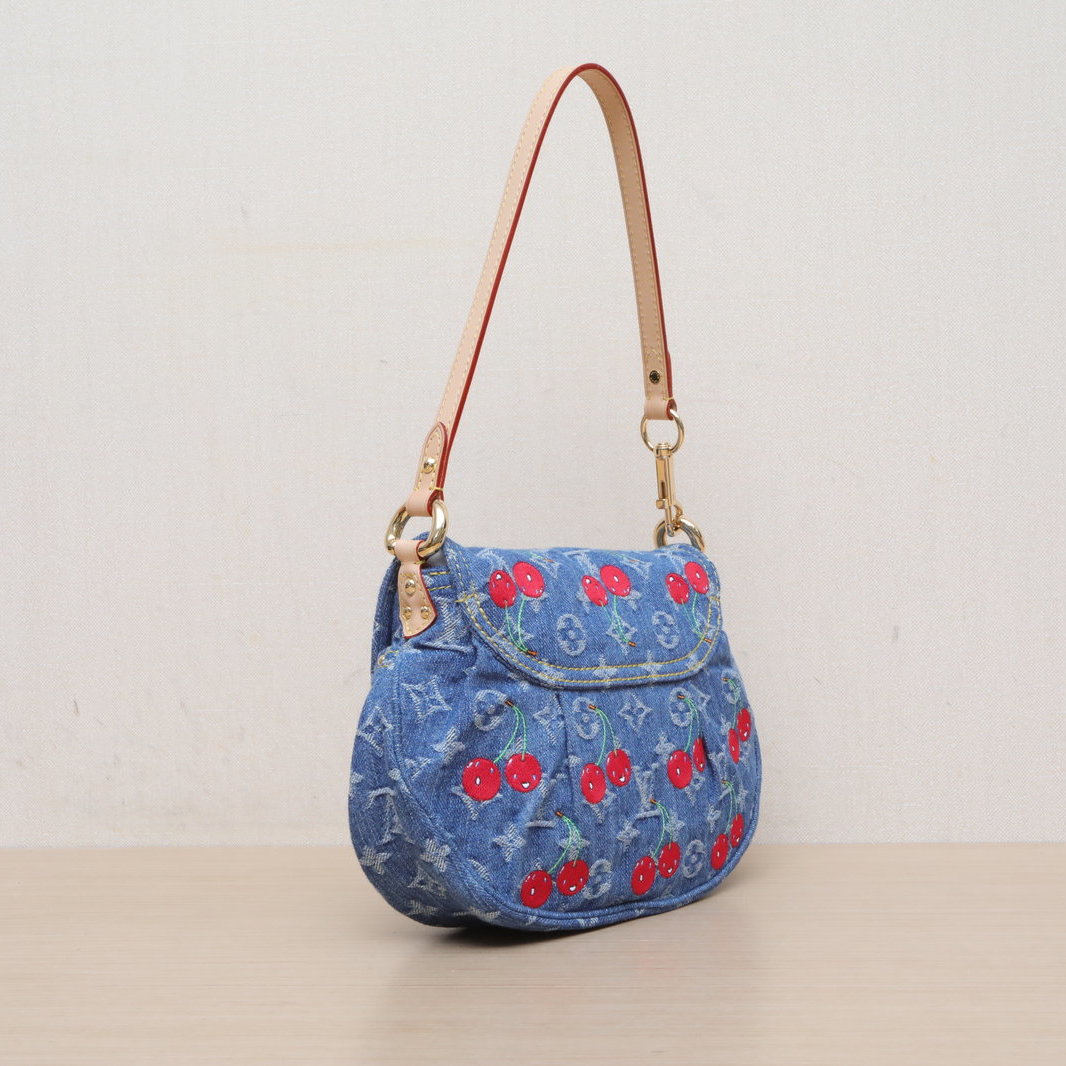 *LOUIS VUITTON TAKASHI MURAKAMI Cherry Series Denim Monogram Crossbody and Shoulder Bag-Hana Vintage
