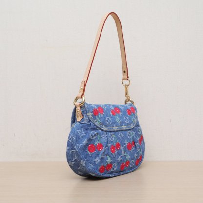 *LOUIS VUITTON TAKASHI MURAKAMI Cherry Series Denim Monogram Crossbody and Shoulder Bag-Hana Vintage