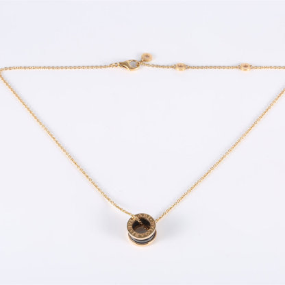 BVLGARI B.ZERO1 Coil Necklace 18K Rose Gold,Black Ceramic-Hana Vintage