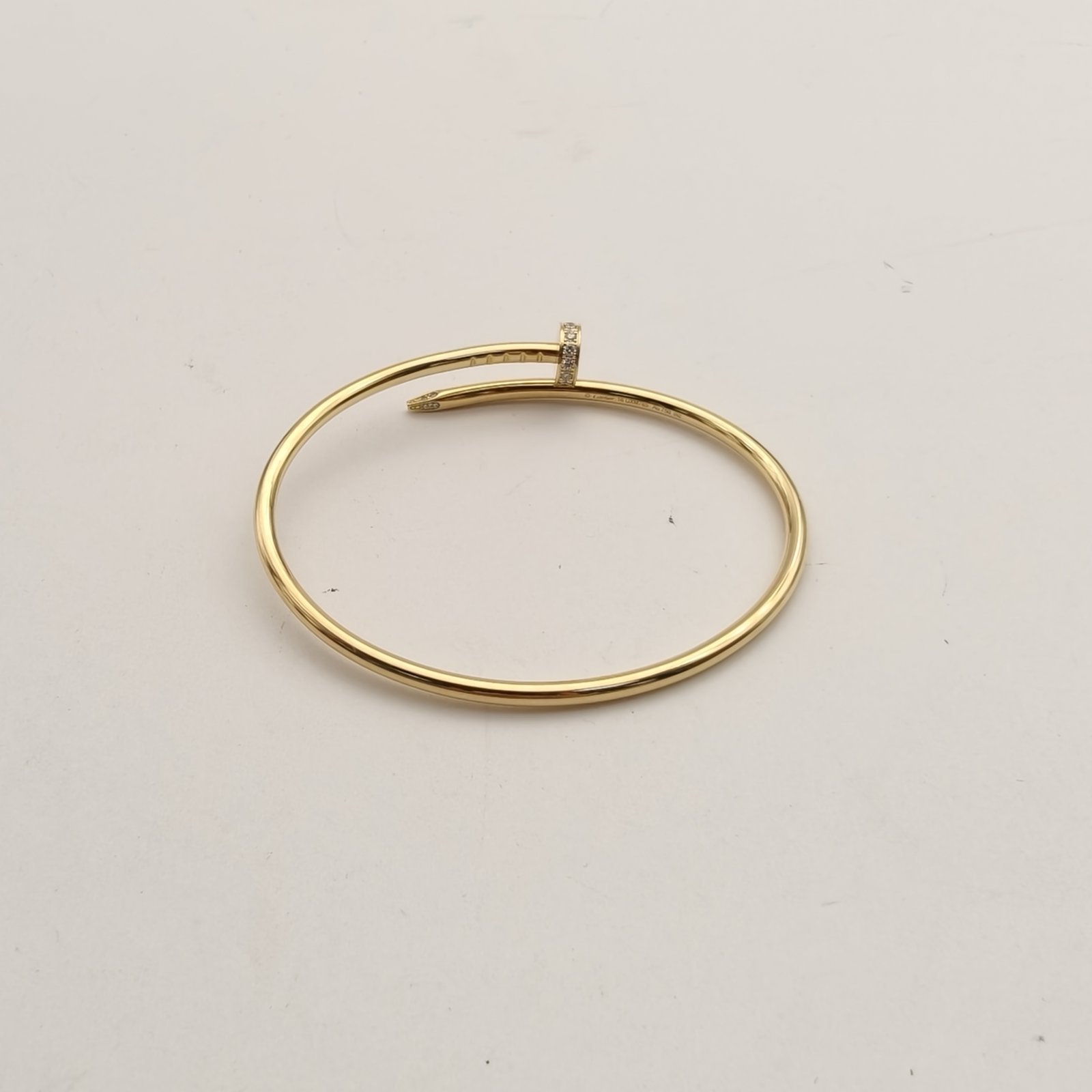 CARTIER JUSTE UN CLOU Thin Version 20 Diamonds Bracelet 18K Gold-Hana Vintage
