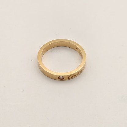 CARTIER C DE CARTIER Collection Single Diamond Narrow Ring 18K Rose Gold,Diamond-Hana Vintage