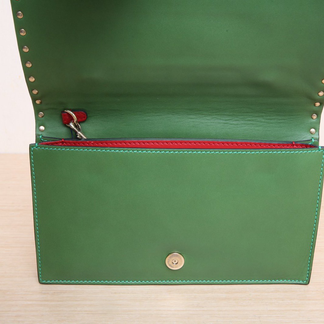 *VALENTINO Color-blocked Rivet Clutch Bag 28CM-Hana Vintage