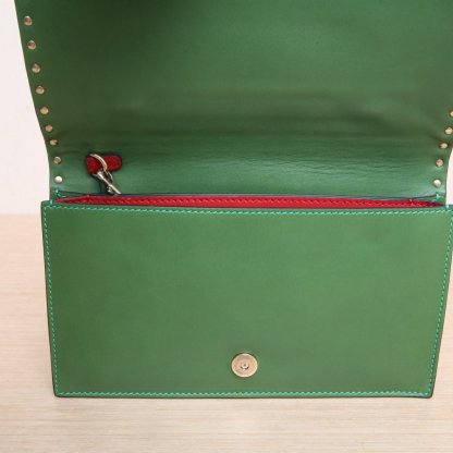 *VALENTINO Color-blocked Rivet Clutch Bag 28CM-Hana Vintage