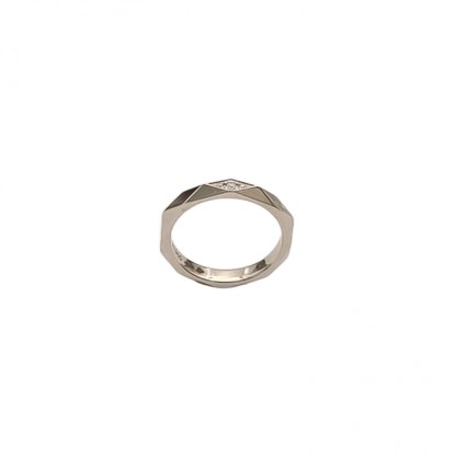 Boucheron Facette Collection Geometric Design Ring 47 Platinum 950,Diamond