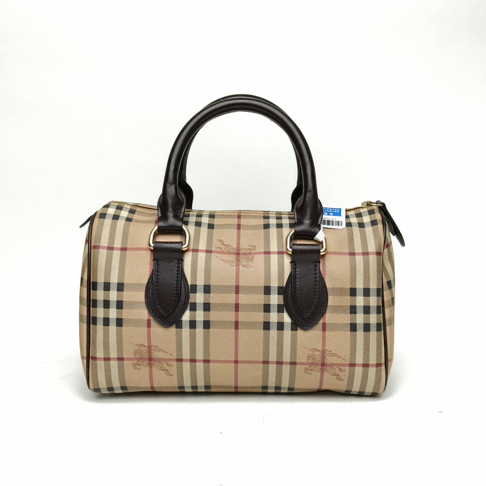 Burberry Burberry Plaid PVC Vintage Boston Handbag