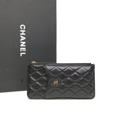*CHANEL Black 2020 Gold Hardware Long Phone Case Card Holder-Hana Vintage
