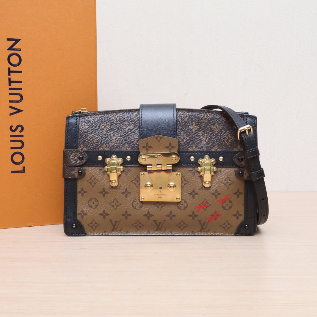 *LOUIS VUITTON Trunk Clutch Soft Box Bag-Hana Vintage
