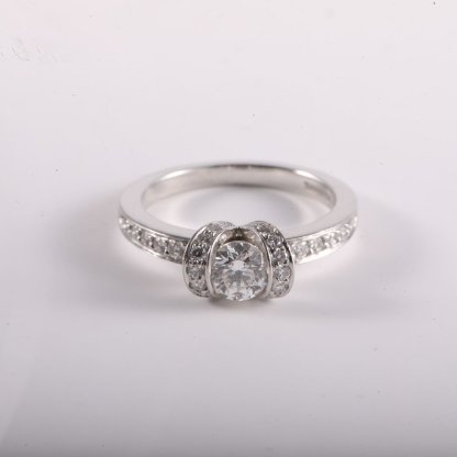 TIFFANY&CO Ribbon Diamond Ring 0.46ct 50 Platinum 950,Diamond-Hana Vintage