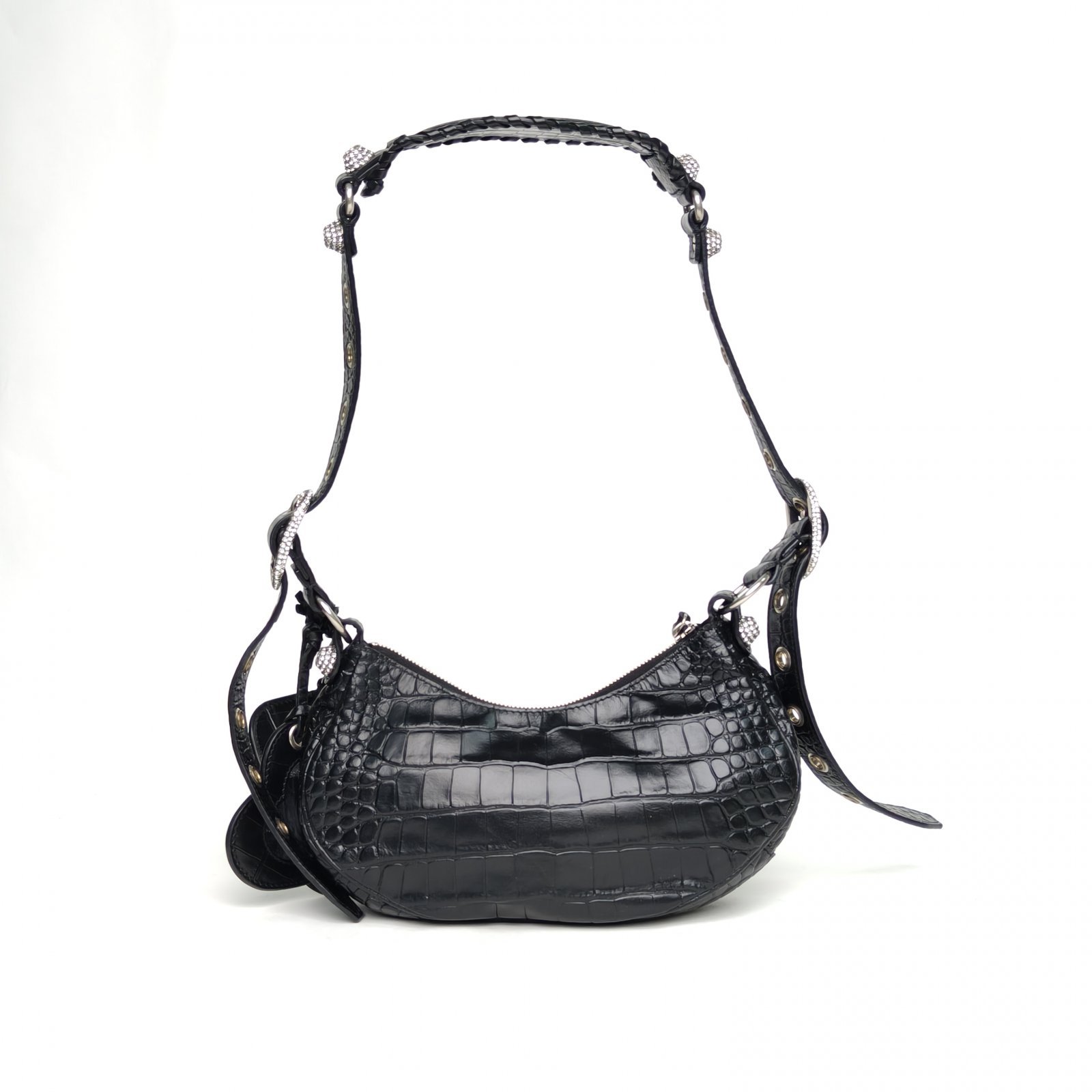 *BALENCIAGA Le Cagole Motorcycle Loop xs 25.9cm Crocodile Embossed-Hana Vintage