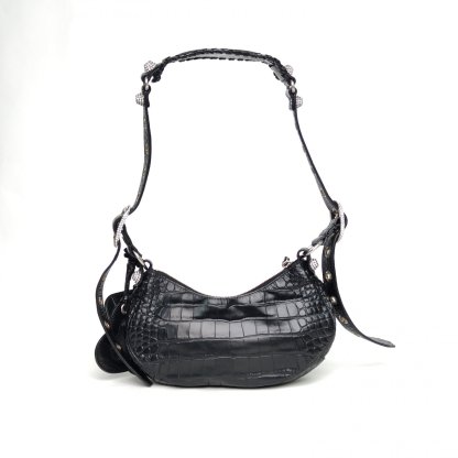 *BALENCIAGA Le Cagole Motorcycle Loop xs 25.9cm Crocodile Embossed-Hana Vintage