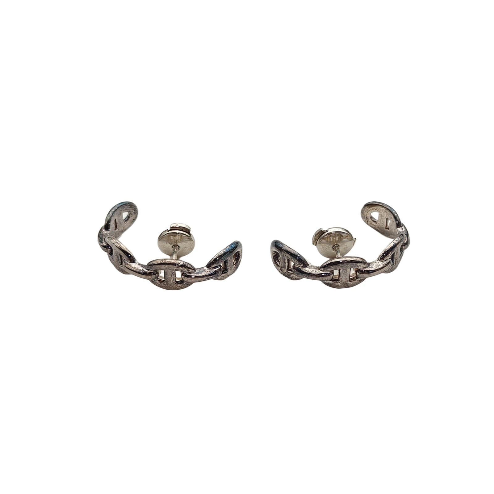 HERMES AG925 Silver Roulis Climber Earrings Sterling Silver-Hana Vintage