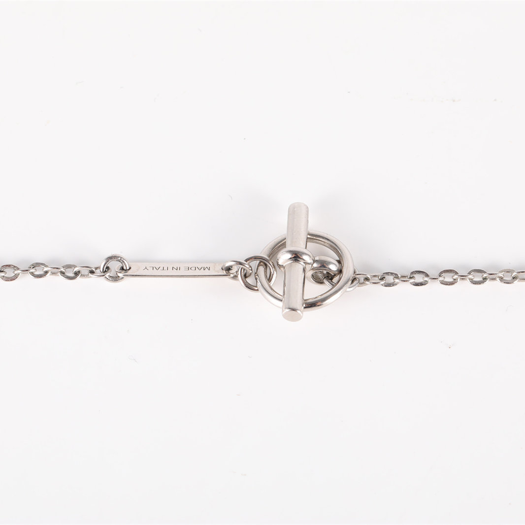 HERMES Anchor Badge Necklace Alloy-Hana Vintage