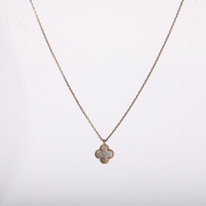 VAN CLEEF&ARPELS Sweet Alhambra Small Single Flower Necklace New Clasp 18K Gold,Mother of Pearl-Hana Vintage