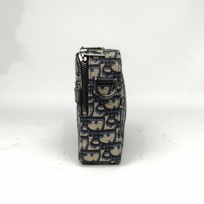 DIOR Ink Blue Canvas Sliver Hardware 2021 Safari Camera Bag 22cm-Hana Vintage