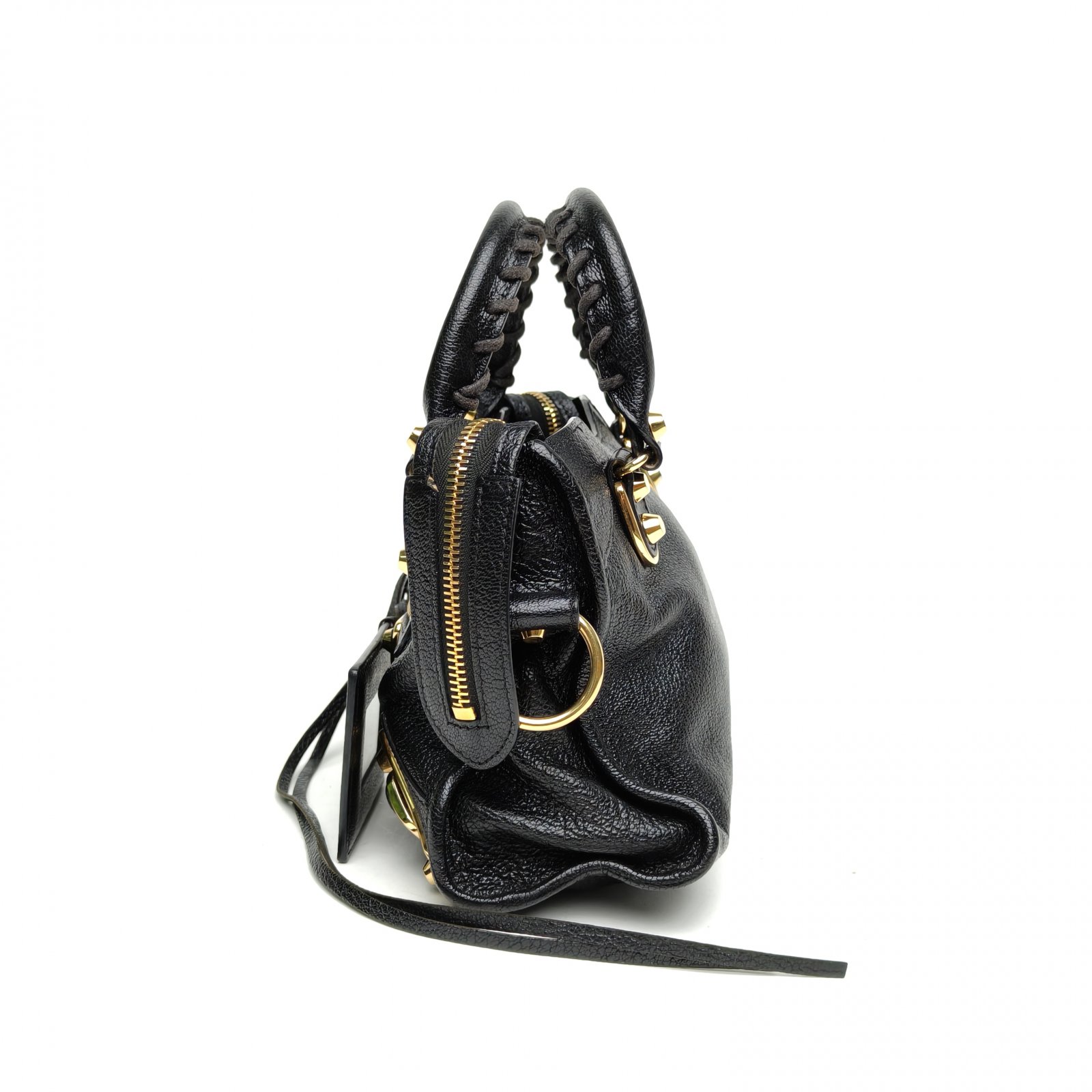 *BALENCIAGA CLASSIC METALLIC EDGE CITY Metal Motorcycle Bag Mini 24cm-Hana Vintage
