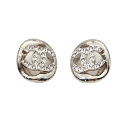 CHANEL 25S Crystal Double C Inlaid Square Earrings Alloy-Hana Vintage