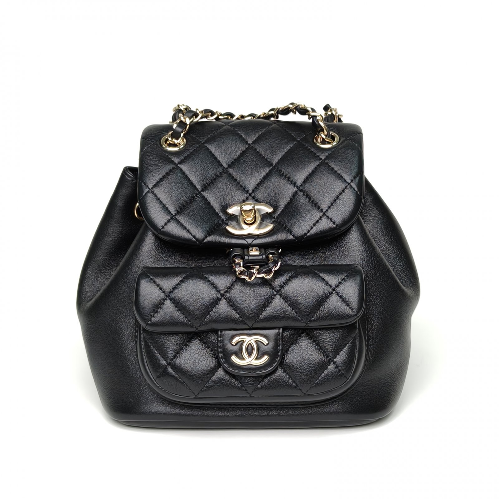 *CHANEL Duma Drawstring Flap Backpack, Single Pocket, Small Size, 18cm-Hana Vintage