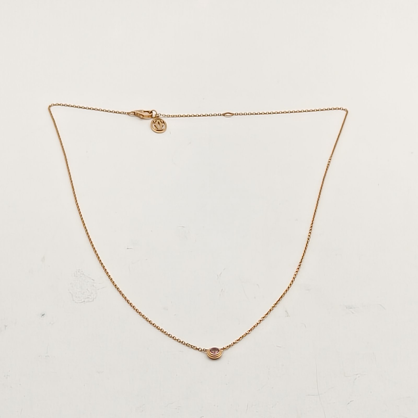 *CARTIER 18K Gold Pink Sapphire Necklace 18K Rose Gold