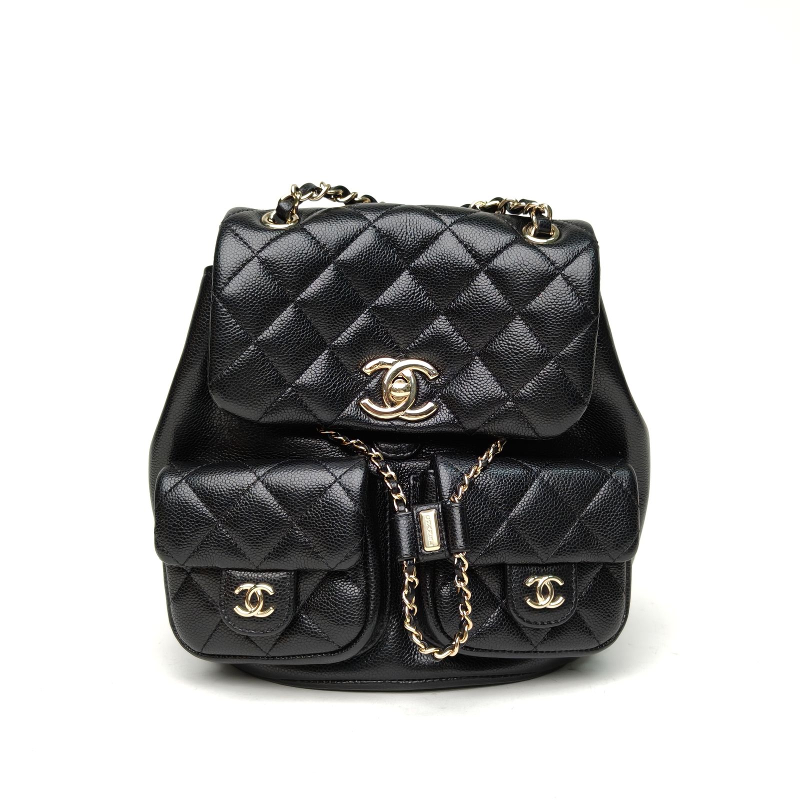 *CHANEL Duma Drawstring Flap Backpack with Two Pockets-Hana Vintage