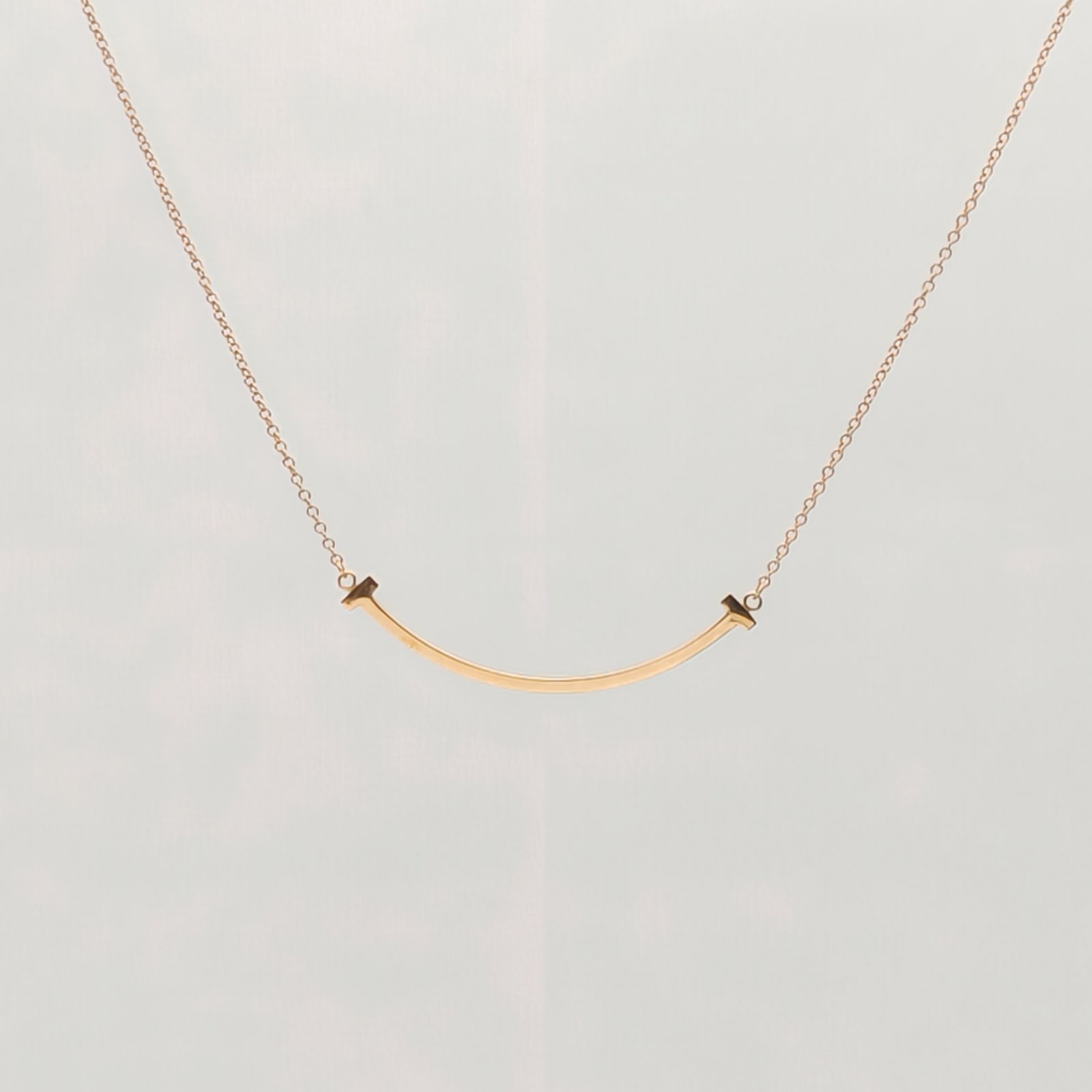 TIFFANY&CO Tiffany T Smile Necklace Small 18K Rose Gold-Hana Vintage