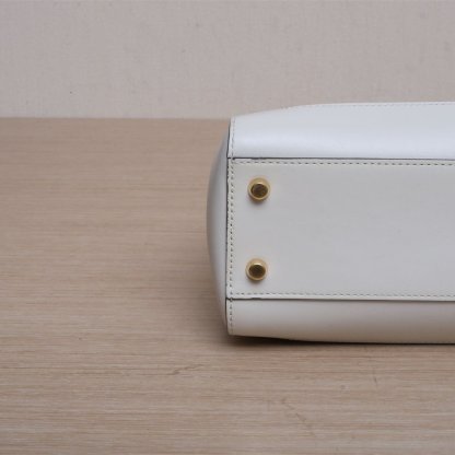 GUCCI White Gold Hardware 1961 Handheld and Shoulder Tote Bag