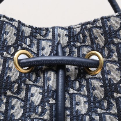 DIOR Ink blue canvas, gold hardware, 2024 Bucket Bag Nolita, Hanging Basket Bag with detachable shoulder strap