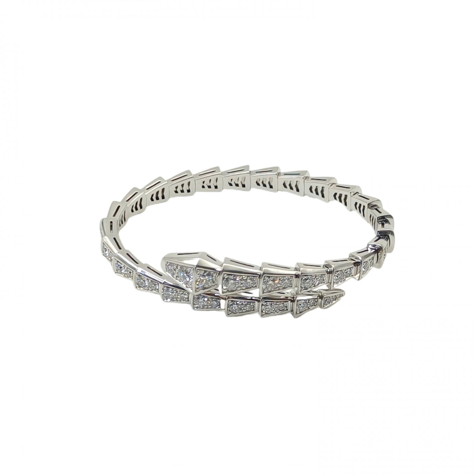 BVLGARI Serpenti 18K Gold Diamond Bracelet Narrow Version 18K White Gold,Diamond-Hana Vintage
