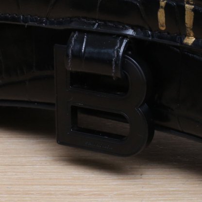 *BALENCIAGA Hourglass S size with crocodile embossing-Hana Vintage