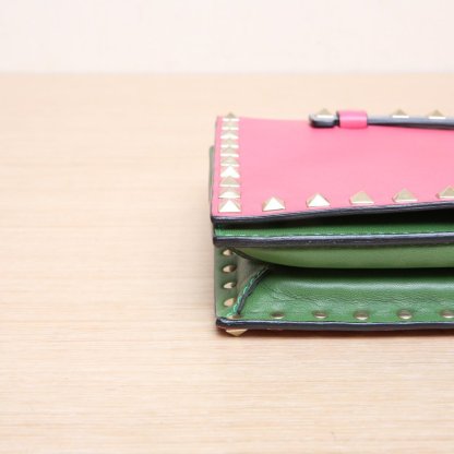 *VALENTINO Color-blocked Rivet Clutch Bag 28CM-Hana Vintage