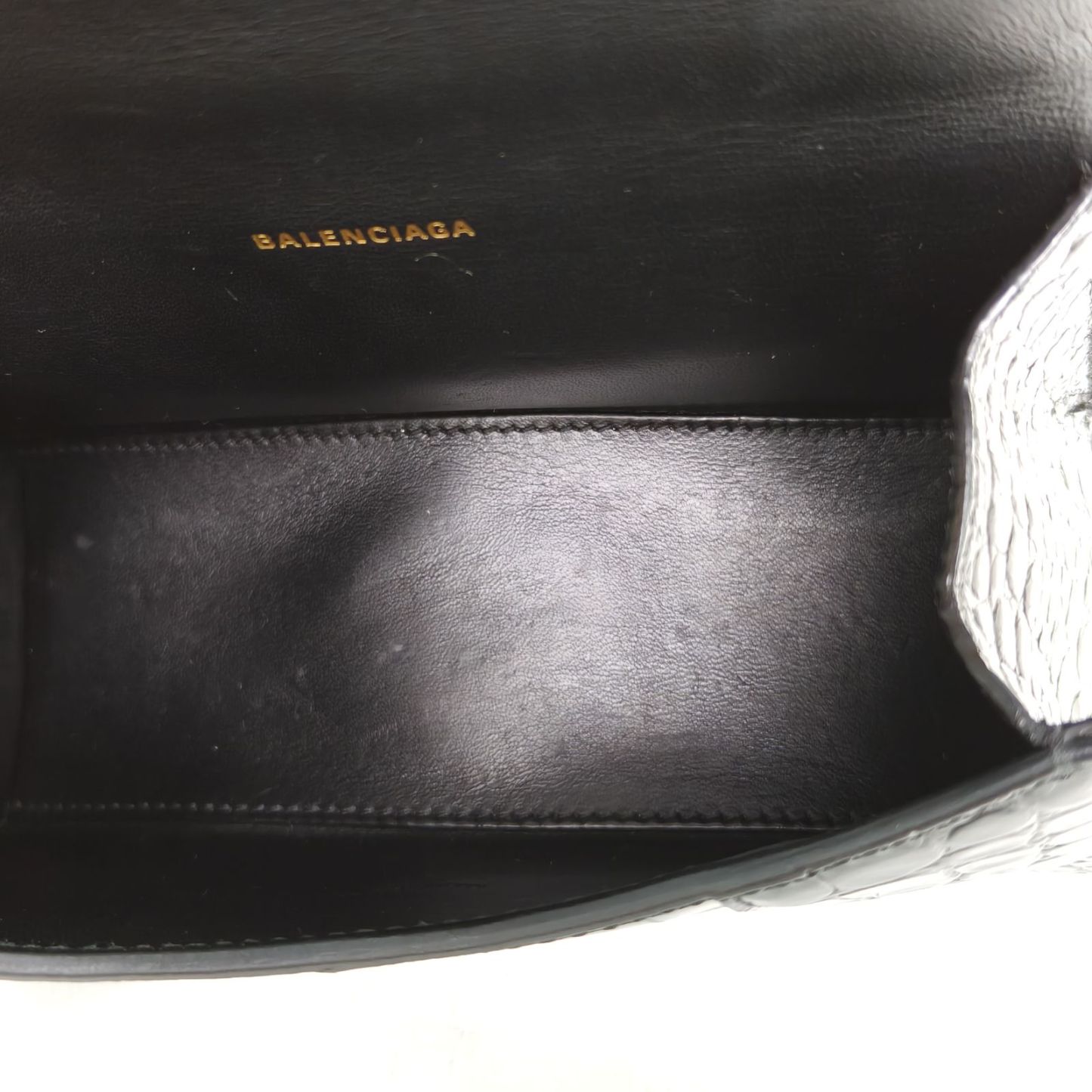 *BALENCIAGA Hourglass XS size Crocodile Embossed-Hana Vintage
