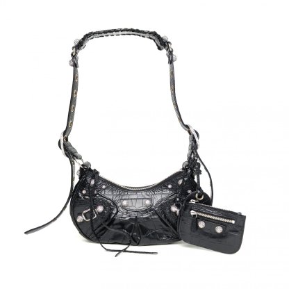 *BALENCIAGA Le Cagole Motorcycle Loop xs 25.9cm Crocodile Embossed-Hana Vintage